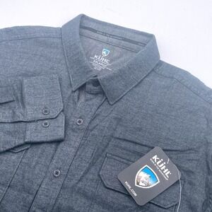 Kuhl Mens Descendr Flannel LS Shirt Deep Abyss Gray XXL 7244 New With Tags
